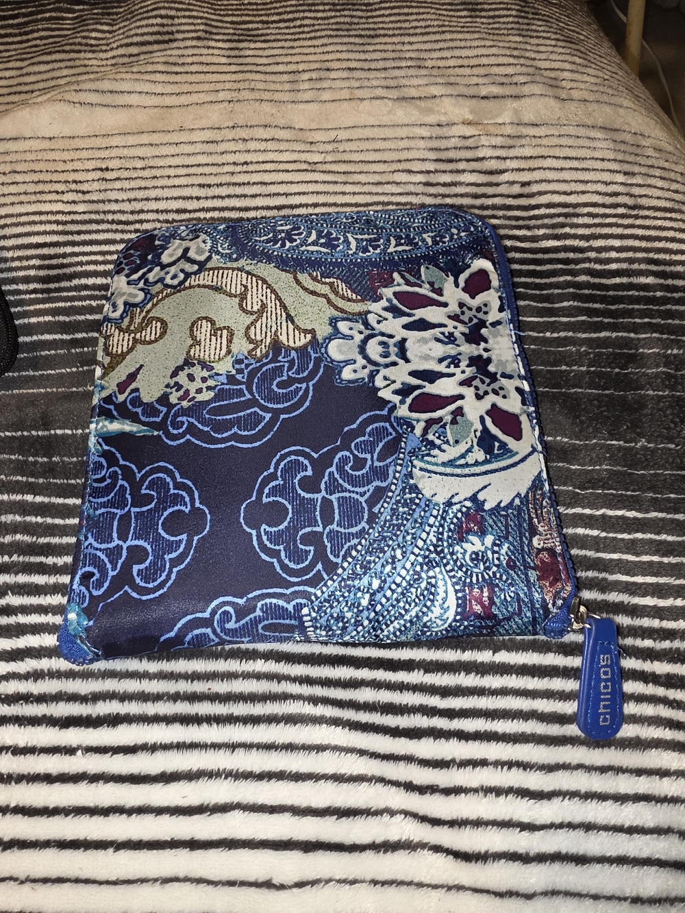 Chico's Blue Patterned Zip Pouch